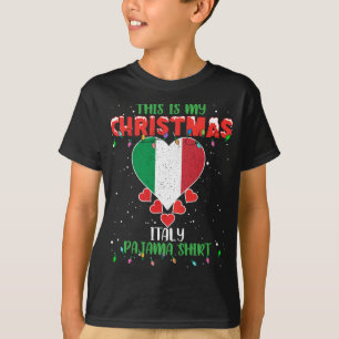 Dit is mijn kerstlamsliefde Italië vlag Pajama T-shirt