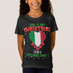 Dit is mijn kerstlamsliefde Italië vlag Pajama T-shirt