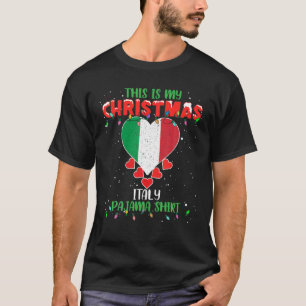 Dit is mijn kerstlamsliefde Italië vlag Pajama T-shirt