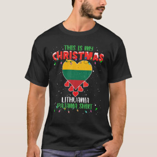 Dit is mijn kerstlamsliefde Litouwen vlag Pa T-shirt