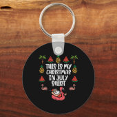 Dit Is Mijn Kerstmis In Juli T-shirt Grappige Kers Sleutelhanger (Voorkant)