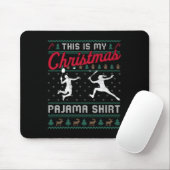 Dit is mijn kerstpajama Badminton Ugly Sweater Muismat (Met muis)