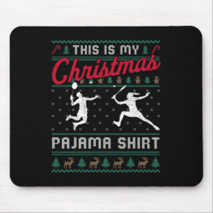 Dit is mijn kerstpajama Badminton Ugly Sweater Muismat