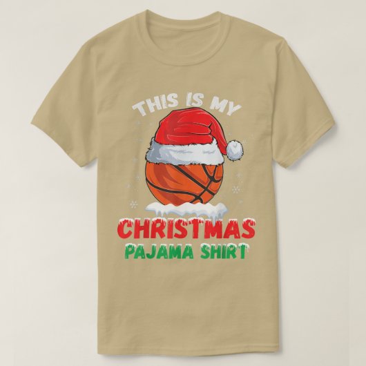 Dit is mijn kerstpajama Basketball Santa Hat T-shirt (Design voorkant)