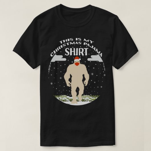 Dit is mijn kerstpajama Bigfoot Sasquatch Sant T-shirt (Design voorkant)