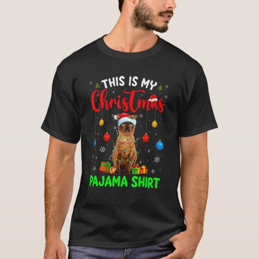 Dit is mijn kerstpajama Birmese kat-kerstboom T-shirt (Voorkant)
