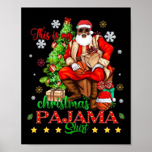 Dit is mijn kerstPajama Black African American Poster (Voorkant)