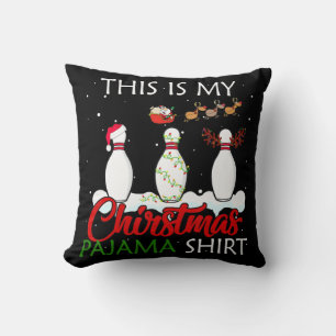 Dit is mijn kerstpajama Bowling Lover Xmas Gi Kussen
