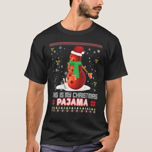Dit is mijn kerstpajama Bowling Santa Elf Swe T-shirt (Voorkant)