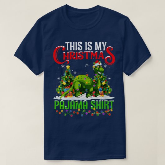 Dit is mijn kerstpajama Brontosaurus C T-shirt (Design voorkant)