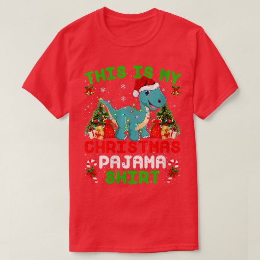 Dit is mijn kerstpajama Brontosaurus C T-shirt (Design voorkant)
