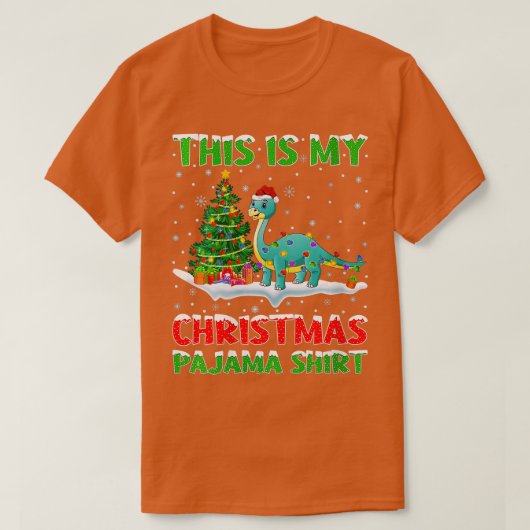 Dit is mijn kerstpajama Brontosaurus C T-shirt (Design voorkant)