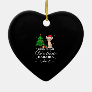 Dit is mijn kerstpajama Chihuahua Costume Sant Keramisch Ornament