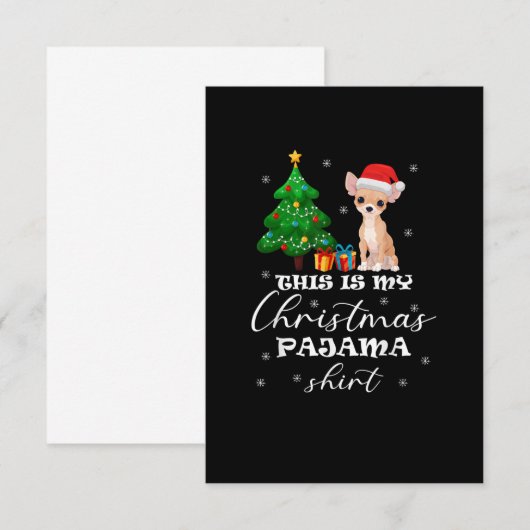 Dit is mijn kerstpajama Chihuahua Costume Sant RSVP Kaartje (Voorkant / Achterkant)