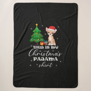 Dit is mijn kerstpajama Chihuahua Costume Sant Sherpa Deken
