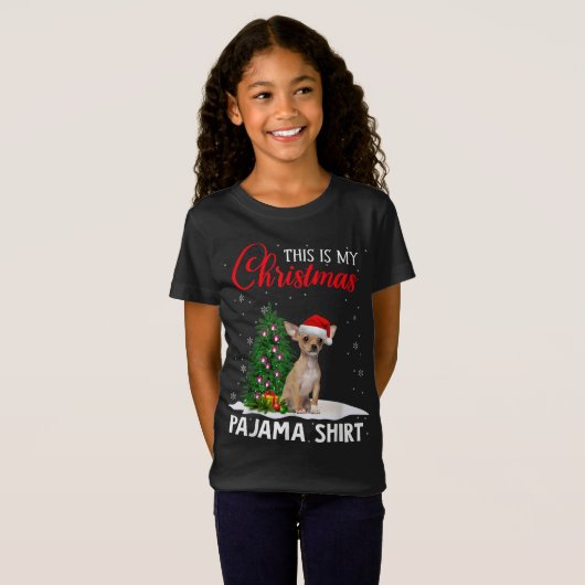 Dit is mijn kerstpajama Chihuahua Xmas Dog Lov T-shirt (Voorkant volledig)