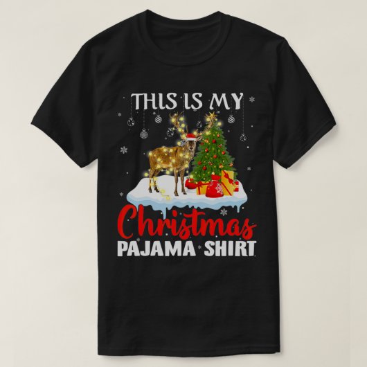 Dit is mijn kerstPajama Deer Matching Familie T-shirt (Design voorkant)