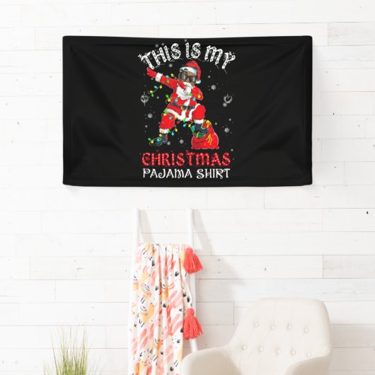 Dit is mijn kerstpajama die de Afrikaanse kerstman Spandoek (Insitu)