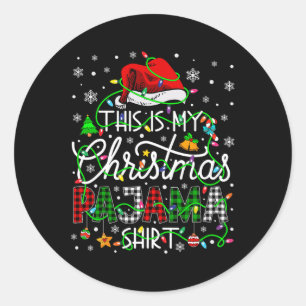 Dit is mijn kerstpajama die overeenkomt met famili ronde sticker