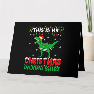 Dit is mijn kerstpajama dinosaur Xmas licht Ma Kaart