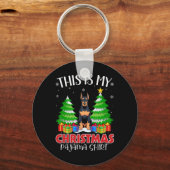 Dit is mijn kerstpajama Doberman Pinscher Dog Sleutelhanger (Voorkant)