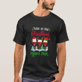 Dit is mijn kerstpajama-Drink met glas glas T-shirt (Voorkant)
