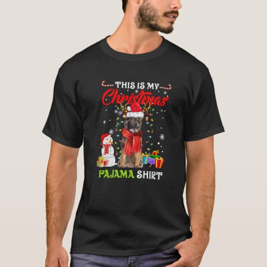 Dit is mijn kerstpajama Duitse Shepherd Santa T-shirt (Voorkant)