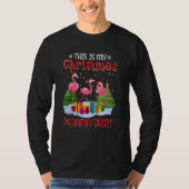 Dit is mijn kerstpajama flamingo Familie Kerstmis T-shirt (Voorkant)