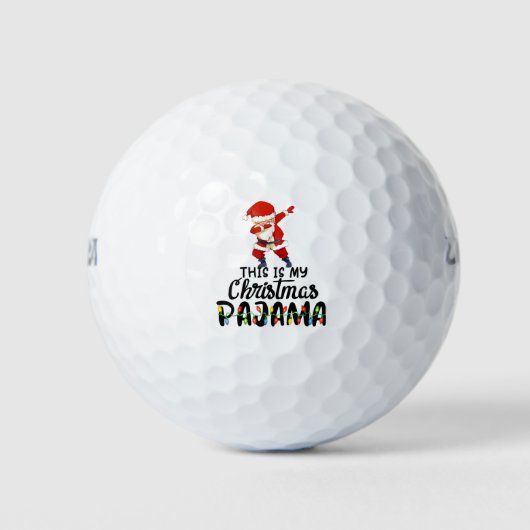Dit is mijn kerstpajama Funny Dabbing Santa Cl Golfballen (Voorkant)
