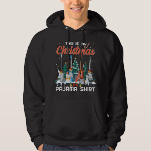 Dit is mijn kerstpajama Funny Guitar Xmas Musi Hoodie