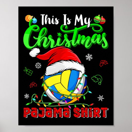 Dit is mijn kerstPajama Funny Volleyball Lover Poster (Voorkant)