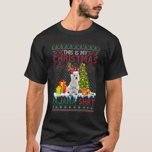 Dit is mijn kerstpajama Funny Westie Xmas Ugandevo T-shirt (Voorkant)