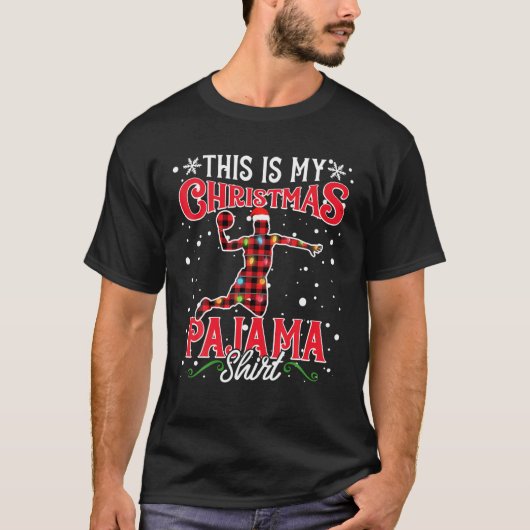 Dit is mijn kerstPajama | Funny Xmas Basketball T-shirt (Voorkant)