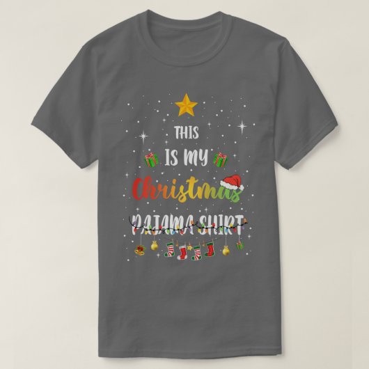 Dit is mijn kerstpajama Funny Xmas lichtboom T-shirt (Design voorkant)