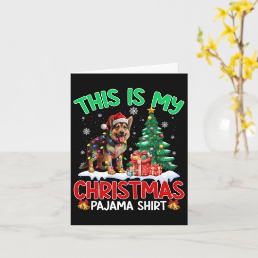 Dit is mijn kerstpajama German Shepherd Dog Lo Kaart (Gele Bloem)