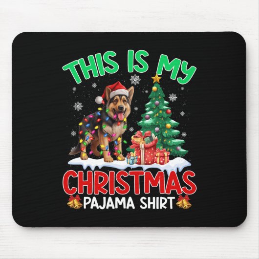 Dit is mijn kerstpajama German Shepherd Dog Lo Muismat (Voorkant)