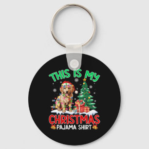 Dit is mijn kerstpajama Golden Retriever Dog L Sleutelhanger