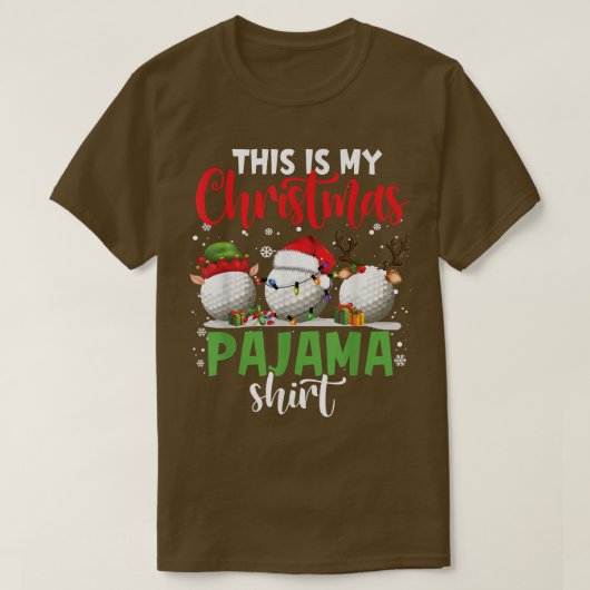 Dit is mijn kerstpajama Golf Reindeer Santa El T-shirt (Design voorkant)