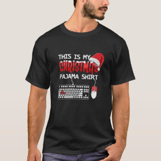 Dit is mijn kerstPajama grappige gamer-sleutel T-shirt