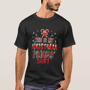 Dit is mijn kerstpajama grappige kerstlichten t-shirt