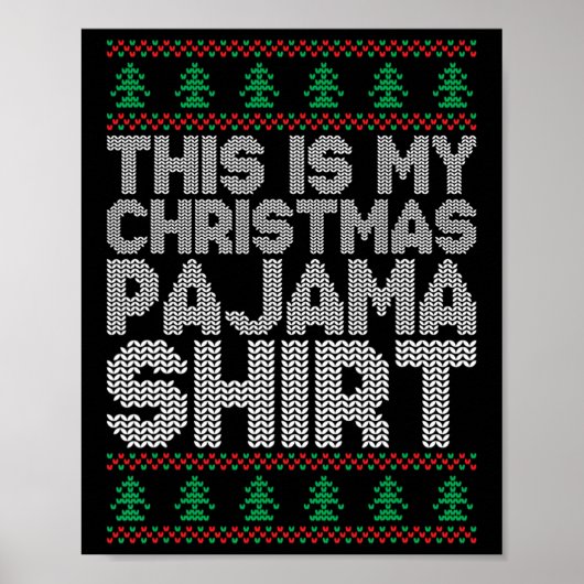 Dit is mijn kerstpajama grappigste Mannen met JS P Poster (Voorkant)