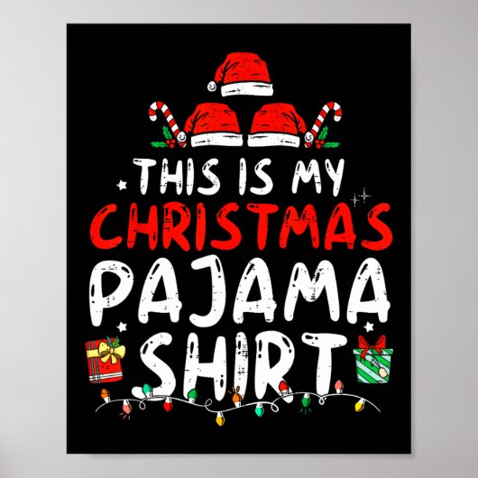 Dit is mijn kerstpajama grappigste Mannen met JS P Poster (Voorkant)