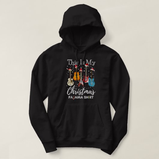 Dit is mijn kerstPajama Guitar gitarist Muziek Hoodie (Design voorkant)