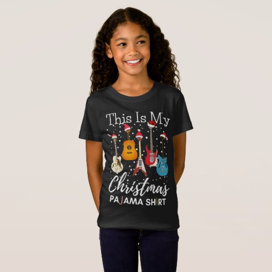 Dit is mijn kerstPajama Guitar gitarist Muziek T-shirt (Voorkant volledig)
