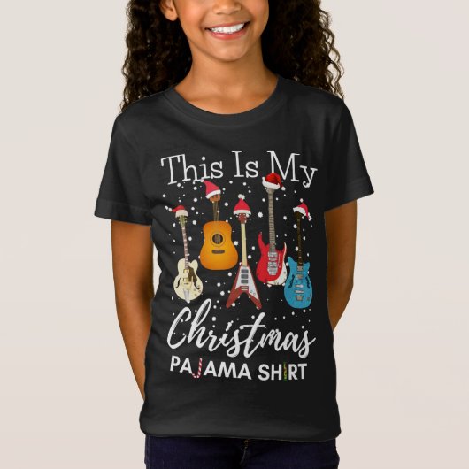 Dit is mijn kerstPajama Guitar gitarist Muziek T-shirt (Voorkant)