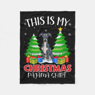 Dit is mijn kerstpajama Italiaanse Greyhound Dog Fleece Deken