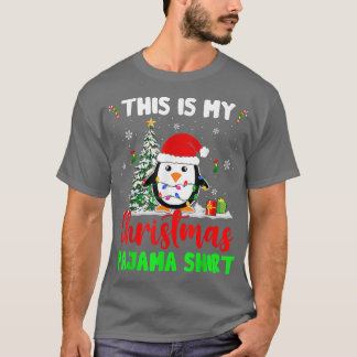 Dit is mijn kerstpajama kerstlampjes Santa Pen T-shirt