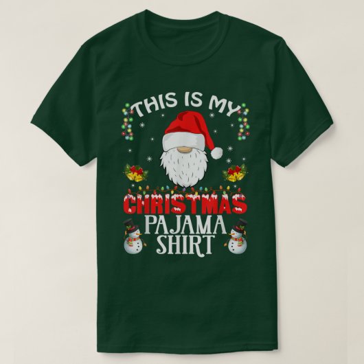 Dit is mijn kerstpajama-kerstlamslicht grappigheid t-shirt (Design voorkant)