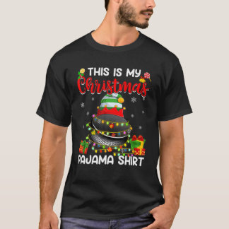 Dit is mijn kerstpajama-kerstlamslicht hockey-bal t-shirt