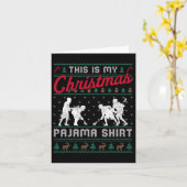 Dit is mijn kerstPajama Lacrosse Ugly Sweater Kaart (Gele Bloem)